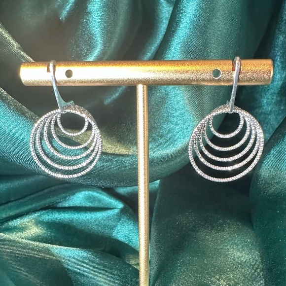 Italian 925 Sterling Silver Multi-Hoop Earrings – Diamond Cut - Picture 1 of 15